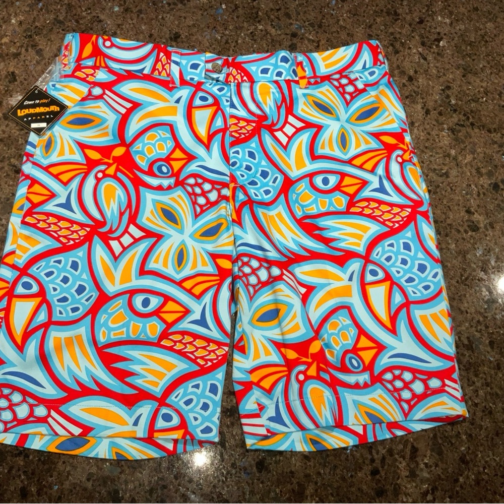 Loudmouth Red and Blue Graphic Shorts